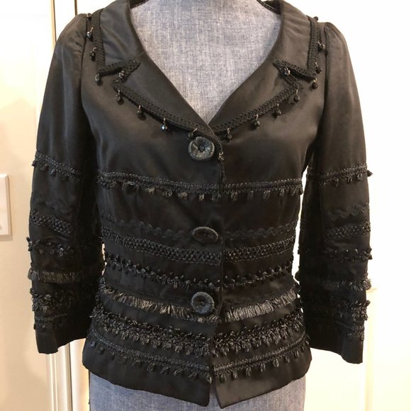 Mochino Cheap & Chic Jackets & Blazers - Moschino Cheap & Chic Black Beaded Silk Jacket